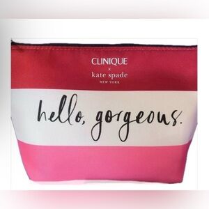 KATE SPADE x CLINIQUE + COSMETIC SURPRISES INSIDE Cosmetic Bag “Hello Gorgeous”